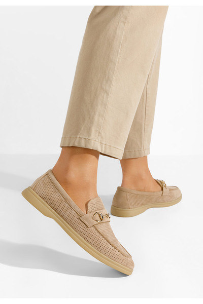 B T Shoes Khaki dámské letní mokasíny Maceira V5