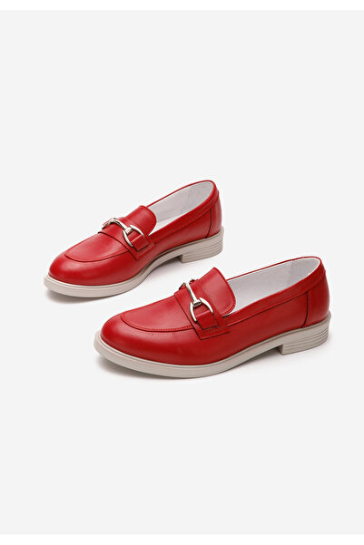 B T Shoes Červené loafers mokasíny Noreen
