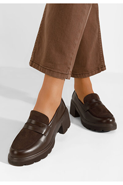 B T Shoes Naera V2 brown thick-soled loafers