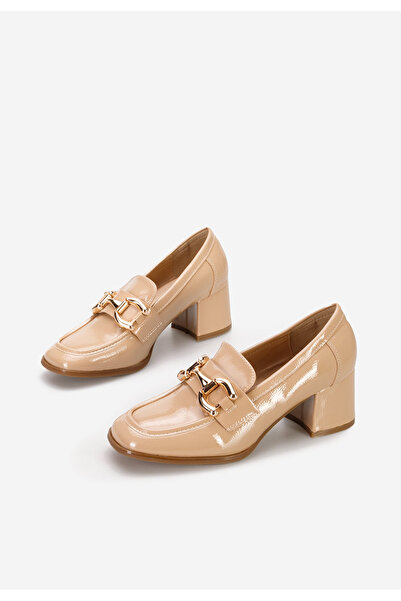 B T Shoes Béžové mokasíny na opätku Alyla