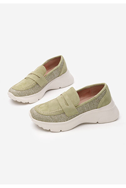 B T Shoes Zelené mokasíny na platformě Almata