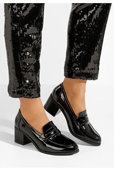 B T Shoes Women's heeled loafers Sereya V2 black