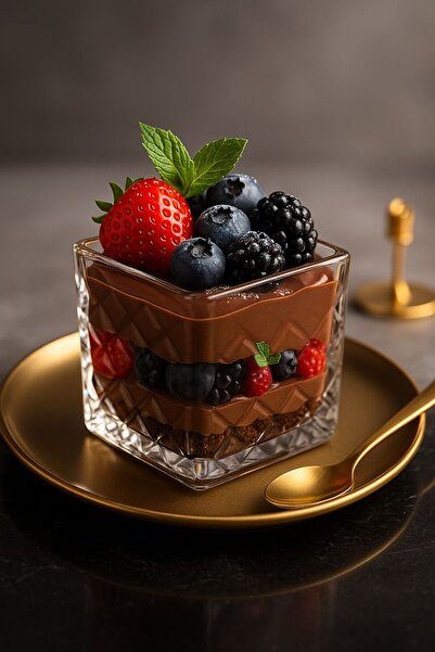 YzHome وعاء تقديم حلوى ماجنوليا مربع الشكل من الزجاج الكريستالي الفاخر مكون من 6 قطع مقاس 8 سم