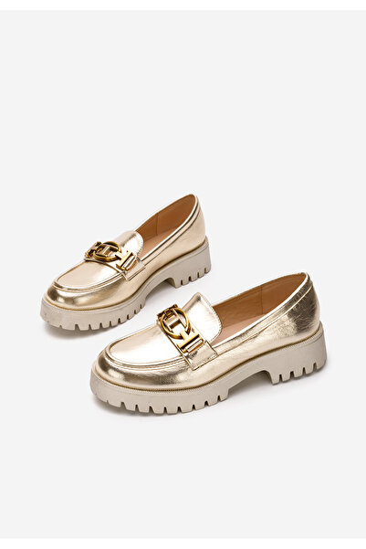 B T Shoes Zlaté mokasíny dámské Thara
