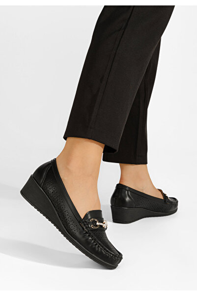 B T Shoes Čierne mokasíny dámske Gracela