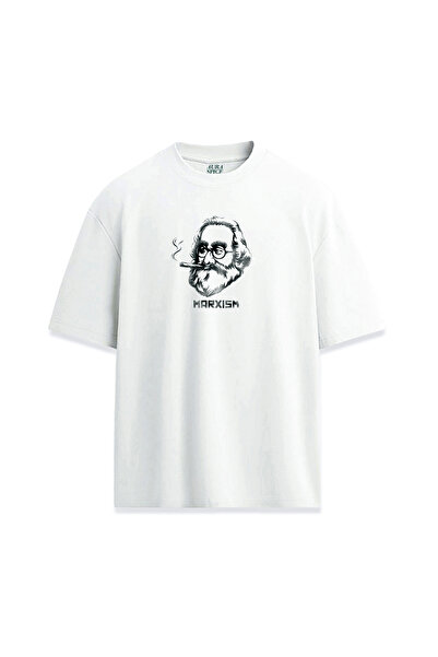 Darkia تي شيرت مطبوع عليه كارل ماركس ماركسية مريح للجنسين