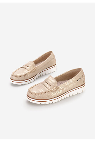 B T Shoes Zlaté dámské mokasíny Manise V2