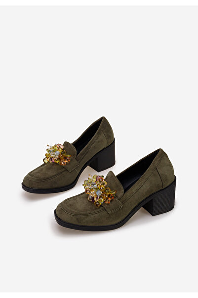 B T Shoes Μοκασίνια με τακουνι Ermela πρασινο