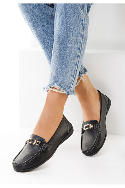 B T Shoes Černé dámské kožené mokasíny Celetina