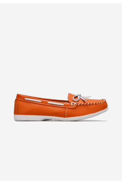 B T Shoes Oranžové dámské mokasíny Regna