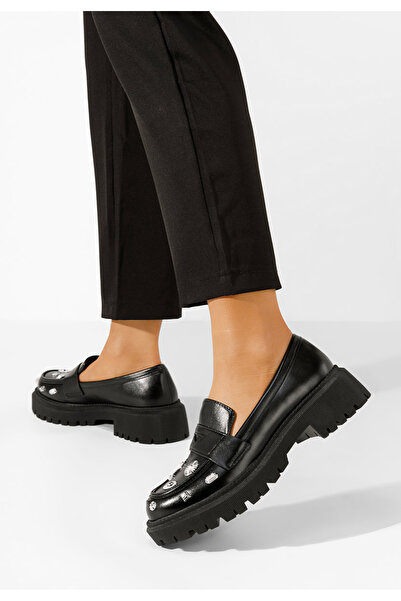 B T Shoes Setta black thick-soled loafers