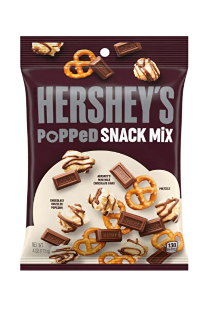 Hershey's Milk Chocolate, Popcorn and Pretzel Popped Snack Mix Bag 113gm x 6