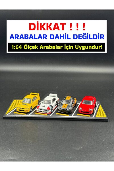 3D Atelier 1:64 Ölçek Diecast Araba Park Yeri Diorama - 4 Araçlık