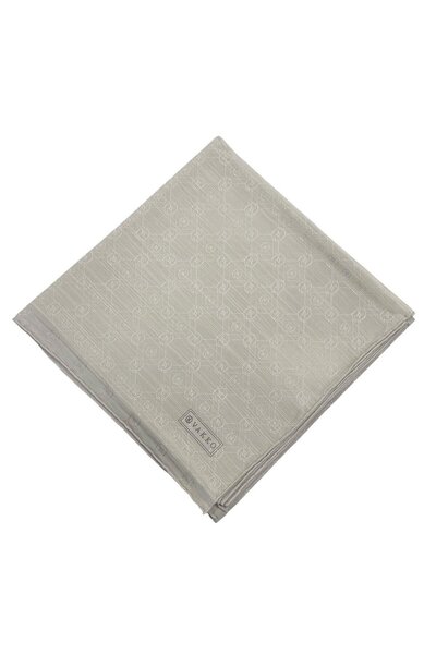 Vakko Μονόγραμμα Βαμβακερό Μεταξωτό Φουλάρι 40829-Ανοιχτό Γκρι