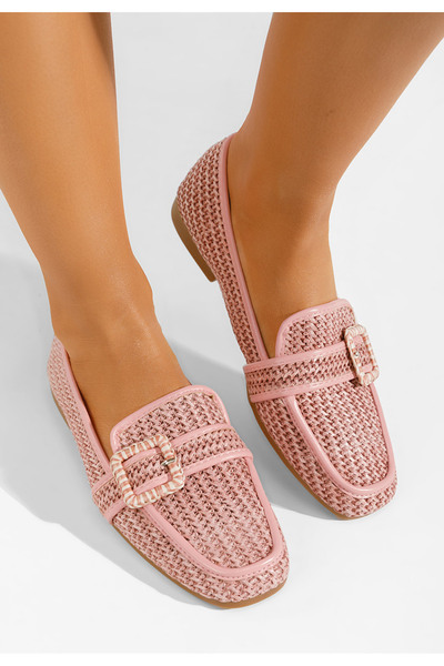 B T Shoes Růžové dámské mokasíny Virginia