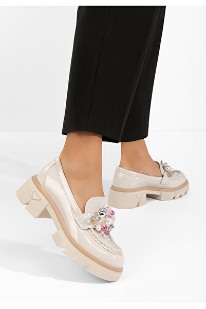 B T Shoes Mocasini dama lacuiti Lerina V4 bej