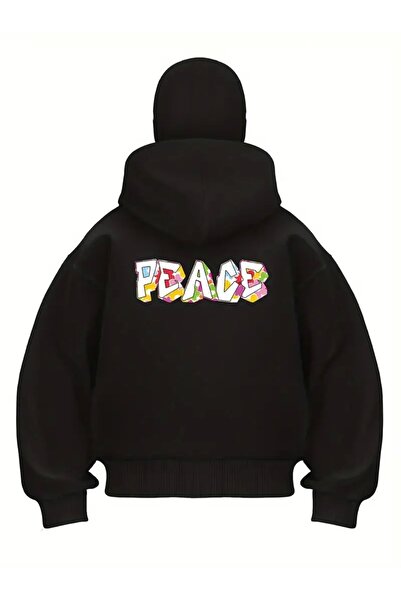 1blood سترة نينجا للجنسين مطبوعة عليها "السلام" مع قناع ثلجي