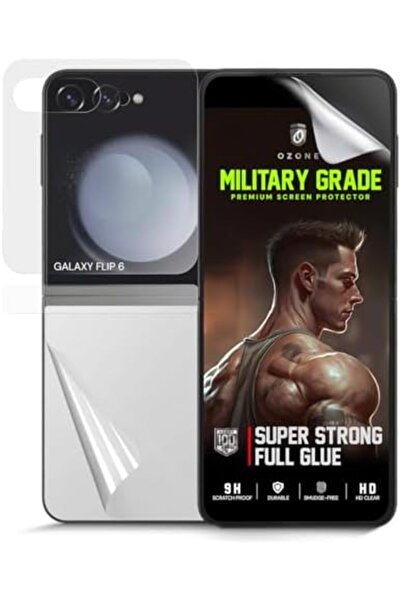 O Ozone واقي شاشة لهاتف Samsung Galaxy Z Flip 6 | غشاء TPU مرن [أمامي + خلفي]