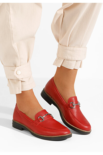 B T Shoes Červené mokasíny dámské Evadne