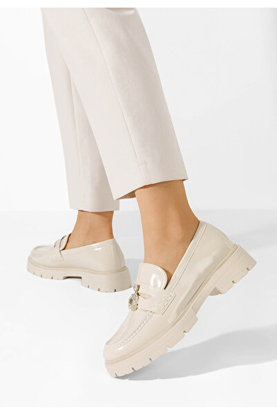 B T Shoes Asuna beige chunky-soled loafers