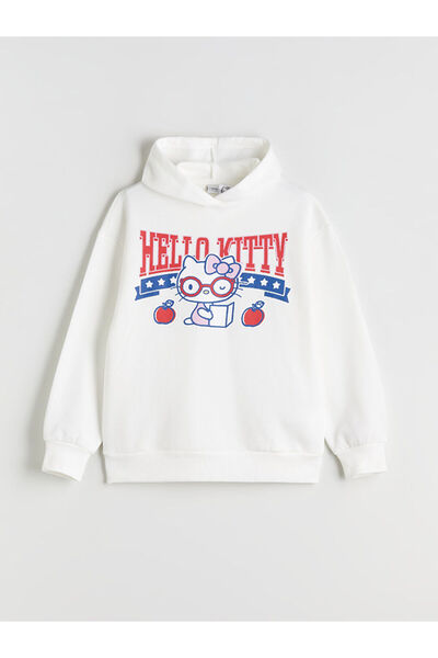 LC Waikiki Hooded Hello Kitty Printed Girls' Sweatshirt