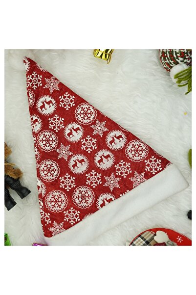 Flippy Santa Claus Hat with Snowflake Ornament and Glitter, Red, One Size, Textile
