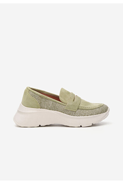 B T Shoes Zelené mokasíny na platformě Almata