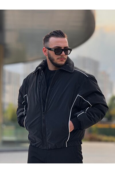 KINGAF Men's Bomber Jacket with Bibs