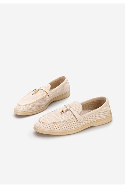 B T Shoes Béžové dámské mokasíny Maceira