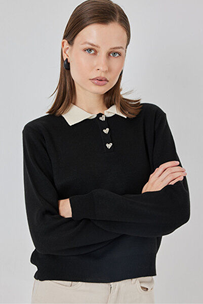 Bigdart Women's Crop Knitwear Sweater 15936 - Black