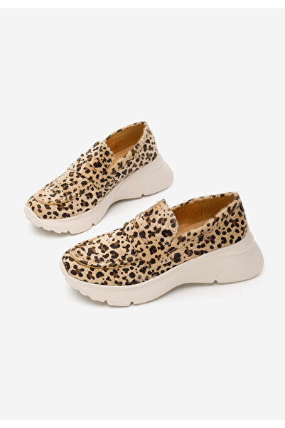 B T Shoes Almata leopard platform loafers
