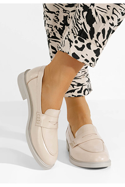 B T Shoes Béžové loafers mokasíny Zalaya V3