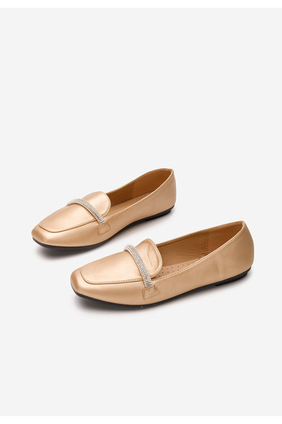 B T Shoes Mocasini dama Carre champagne