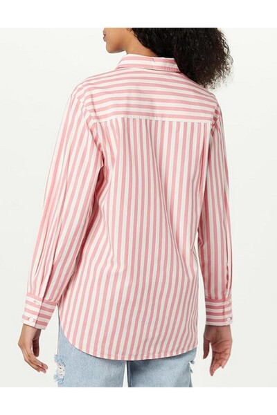 The Drop Kendra long shirt for women, loose fit, pink, size L, The Drop