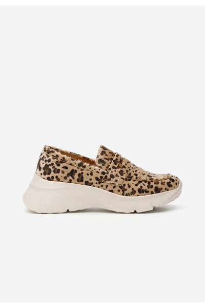 B T Shoes Almata leopard platform loafers