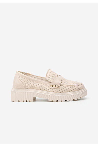 B T Shoes Béžové dámské letní mokasíny Glenda