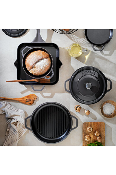 Schafer Guss Chef Cast Iron Pan with Double Handles 19 cm 1 Piece - Gray