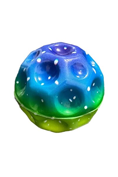 Flippy Space Moon Ball Hyper-Elastic Bouncing Ball, Anti-stress for Kids, 66 mm, Multicolor Green