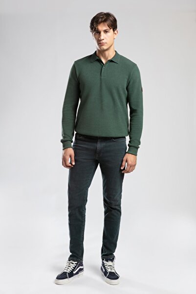 Lee Cooper Newblend Men's Polo Neck Sweatshirt Emerald