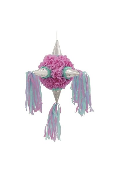 Flippy Round Pinata for Party, Flippy, Silver Details, Pinata for Kids, 76 x 50 x 50 cm, Pink