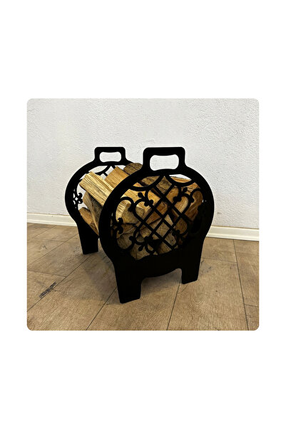 Trabzon Isı Market Metal Şömine Soba Odunluk Vella | Mat Siyah (40*40*45cm)