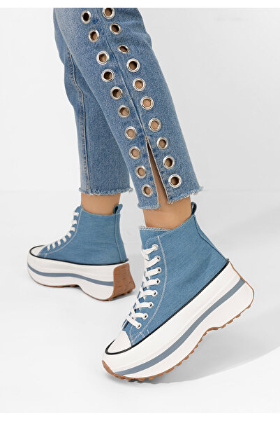 B T Shoes Denim tenisky na platformě Francene