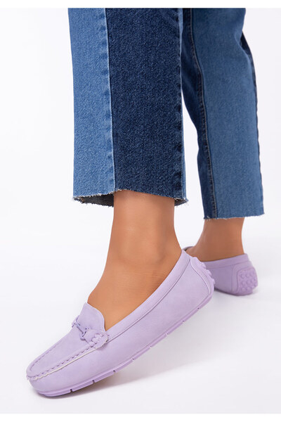 B T Shoes Bernadette purple genuine leather loafers
