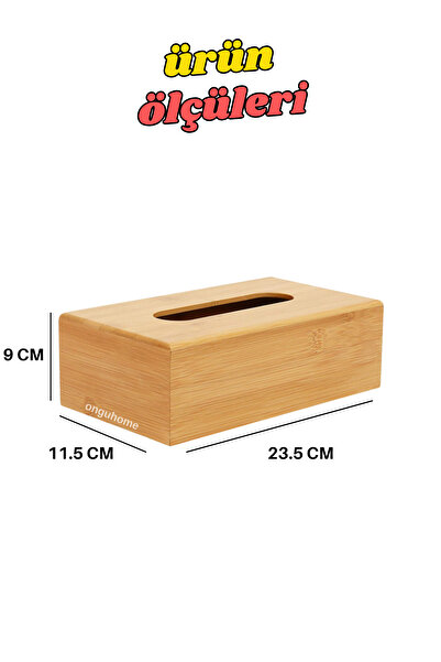 ongu home Dekoratif Bambu Desenli Peçetelik Doğal Ahşap Şık Peçetelik