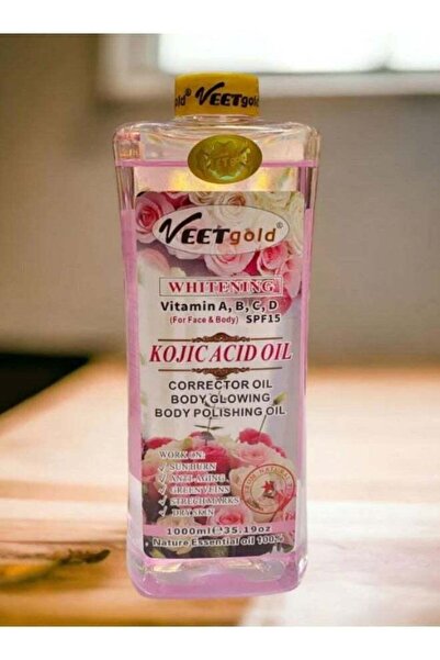 Veet Gold زيت حمض الكوجيك لتبييض البشرة بفيتامينات أ، ب، ج، د للوجه والجسم