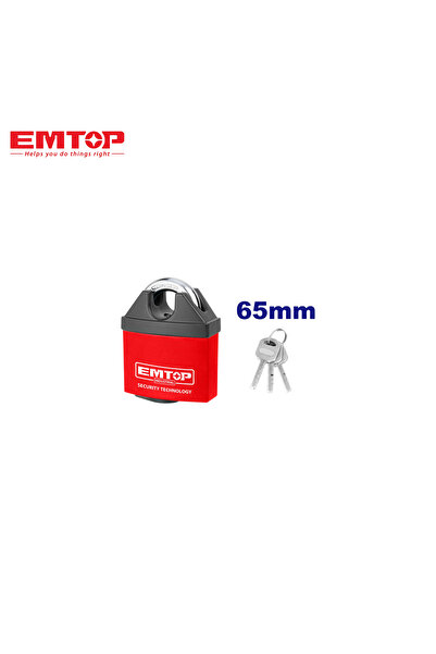 EMTOP Red iron padlock - 65mm, waterproof, dustproof and rustproof,