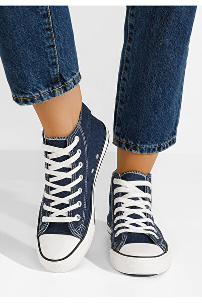 B T Shoes Modré dámské plátěné tenisky Cassara