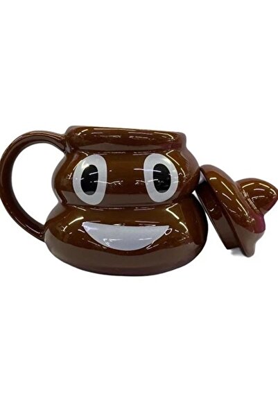 HEPBİMODA Emoji Design Ceramic Mug with Lid