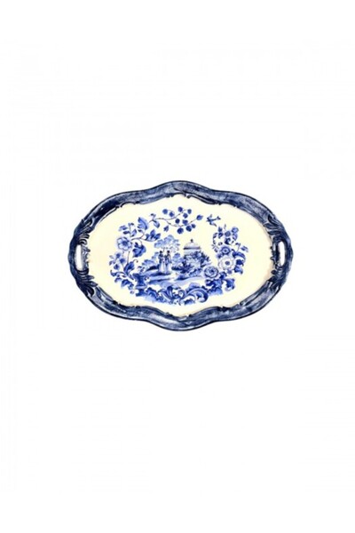 Tirinnanzi Aless Blue Victoriana Tray with Handles