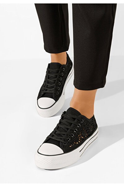 B T Shoes Γυναικεία Πάνινα Casual Floreina μαύρα